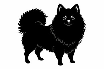 pomeranian sihouette black vector
