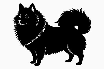 pomeranian sihouette black vector