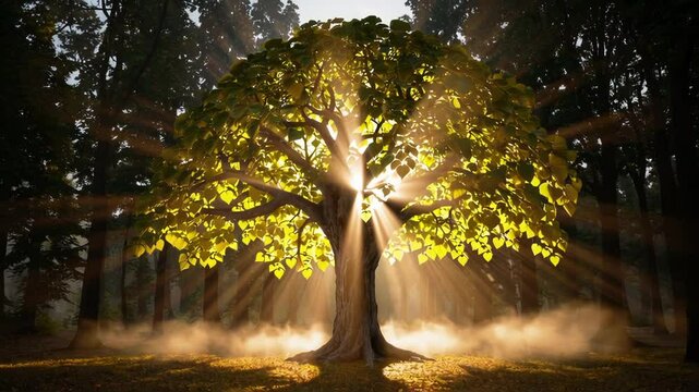 Mystical Radiance of Ancient Wisdom Tree