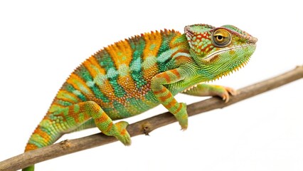 Naklejka premium chameleon on a white background