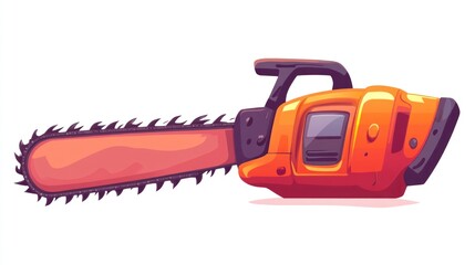 Naklejka premium Orange chainsaw illustration