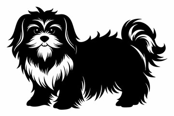 shih-tzu sihouette black vector