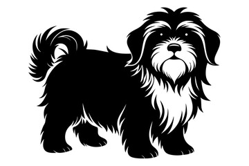 shih-tzu sihouette black vector