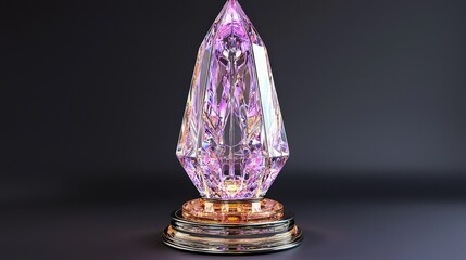 Crystal trophy elegantly positioned on a table showcasing achievement and recognition in design