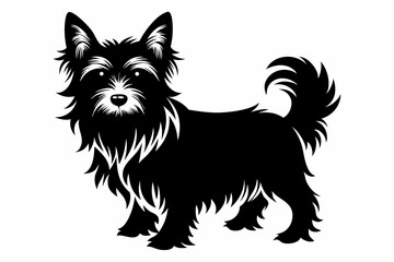 yorkshire terrier sihouette black vector