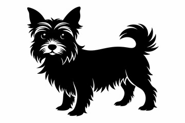 yorkshire terrier sihouette black vector