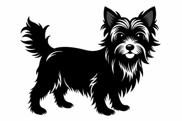 yorkshire terrier sihouette black vector