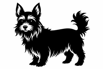 yorkshire terrier sihouette black vector