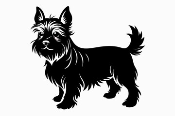 yorkshire terrier sihouette black vector