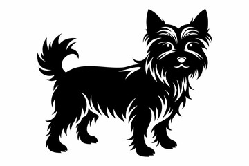 yorkshire terrier sihouette black vector
