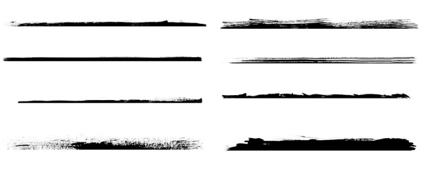 Hand Drawn Marker Line Scribble and Grunge Brush Stroke Collection Isolated on a Transparent or White Background