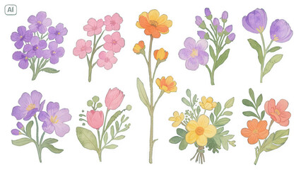 Delicate Watercolor Flower Illustrations A Collection of Floral Designs