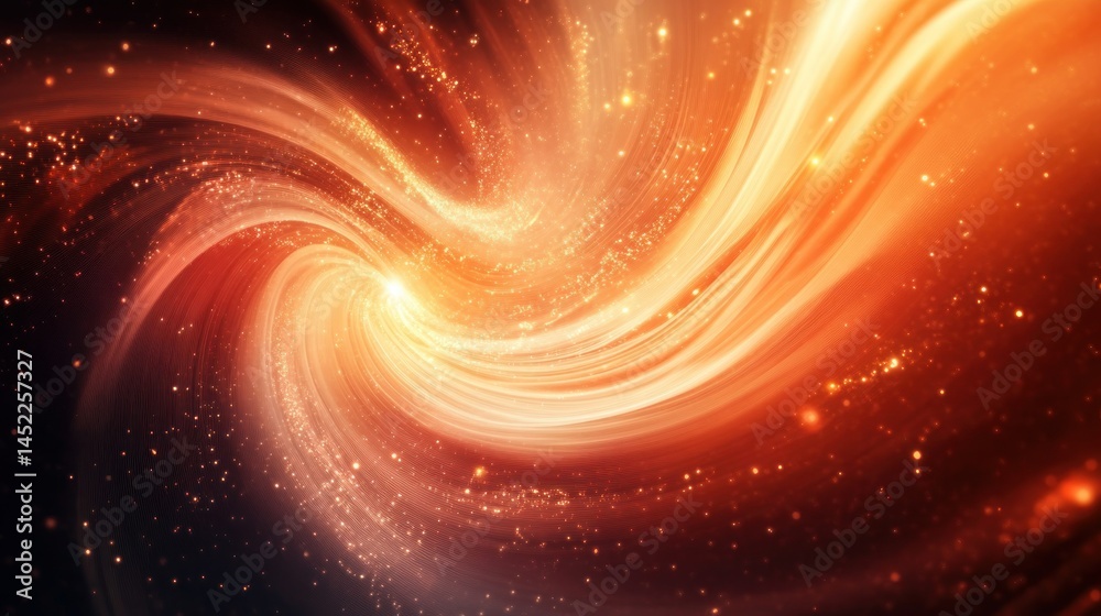 Wall mural abstract digital cosmic wave pattern with glowing center background wallpaper ai generated image