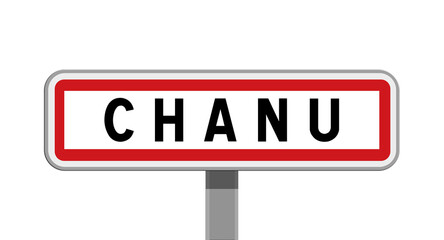 Panneau sur poteau de Chanu, Orne, Normandie