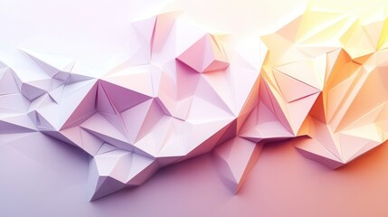 Fototapeta premium Abstract 3D poly background with smooth gradient wallpaper AI generated image