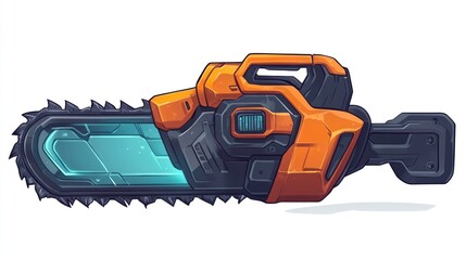 Naklejka premium Futuristic chainsaw illustration (4)