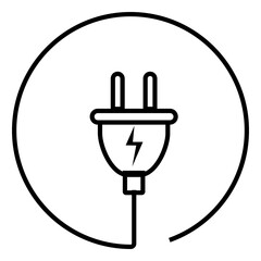 Electric plug icon on white background vector