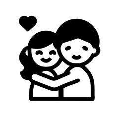 Heartwarming Hug Icon - Symbol of Love and Affection

