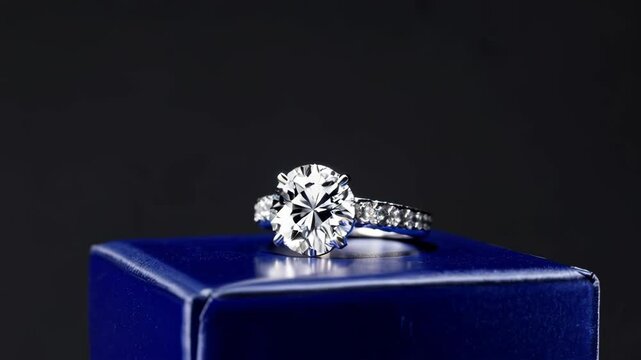 Elegant White Gold Ring with Diamonds on Royal Coster Cube