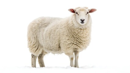 sheep in front of white