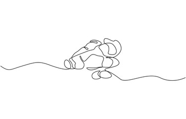Obraz premium Ginger vector illustration. One line drawing art illustration, One continuous line drawing healthy organic ginger for farm logo identity. Fresh flowering plant rhizome concept herbaceous perennial.