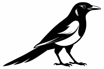 magpie sihouette black vector