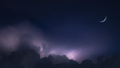 Fototapeta premium dark night decorated with moonlight