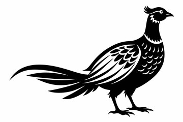 pheasant sihouette black vector