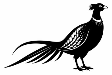 pheasant sihouette black vector