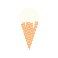 垂れているバニラアイスクリーム