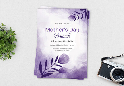 Mother's Day Brunch Invitation Card Layout