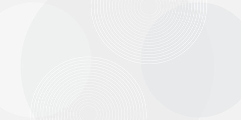 Naklejka premium White geometric abstract background overlap layer on bright space with lines effect decoration. Modern graphic design element circles style concept for banner. illustration eps 10.