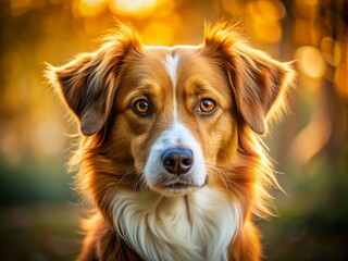 Fototapeta premium Close-up Dog Portrait, Soft Lighting, Rule of Thirds - Pet Photography Stock Photo