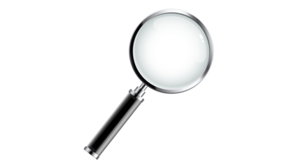 Magnifying Glass on isolated Background, Close-Up Inspection Tool, Sleek Optical Lens Design, 