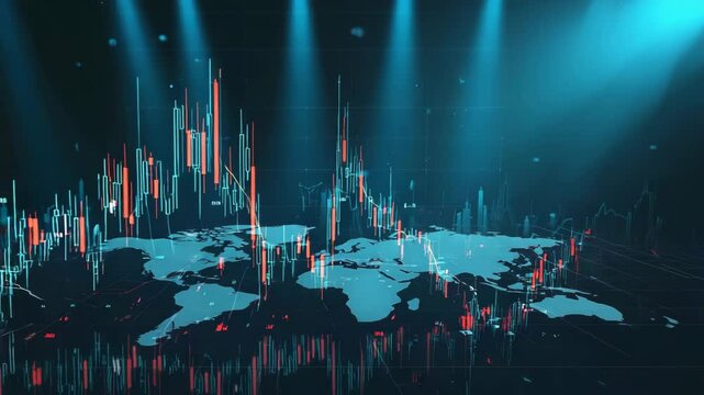 Analyzing Financial Data on World Map with Candlestick Charts