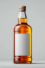 Fototapeta premium Whiskey bottle mockup with blank label ready for branding and product design