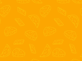 Cheese doodle seamless pattern wallpaper. Cheese background pattern for wallpaper.