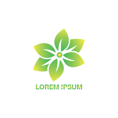 abstract flower logo design. illustration of green flower vector