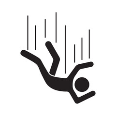 flat icon vector of person falling from a height