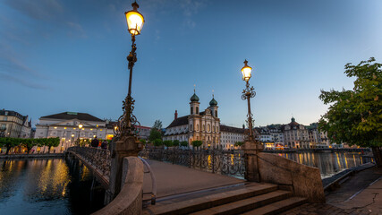 One night in the center of Lucerne city and swiss architecture in switzerland on 1st may 2025