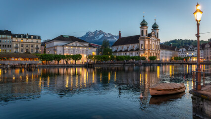 One night in the center of Lucerne city and swiss architecture in switzerland on 1st may 2025