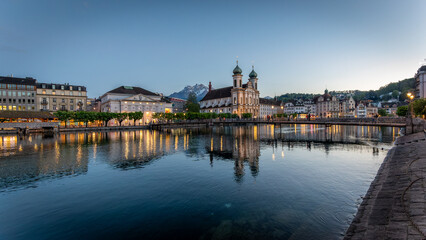 One night in the center of Lucerne city and swiss architecture in switzerland on 1st may 2025