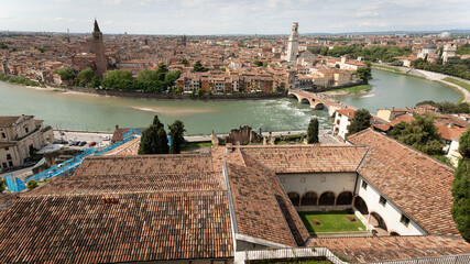 Italian architecture in the center of Verone city and italian architecture in Italy on 3th may 2025