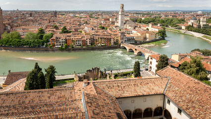Italian architecture in the center of Verone city and italian architecture in Italy on 3th may 2025