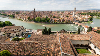 Italian architecture in the center of Verone city and italian architecture in Italy on 3th may 2025