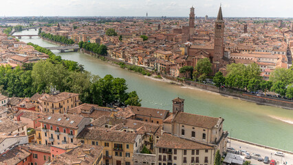 Italian architecture in the center of Verone city and italian architecture in Italy on 3th may 2025