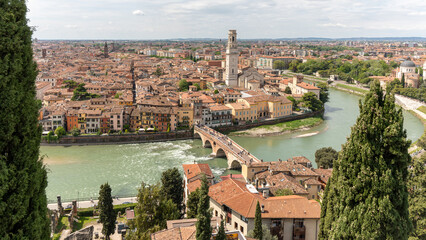 Italian architecture in the center of Verone city and italian architecture in Italy on 3th may 2025