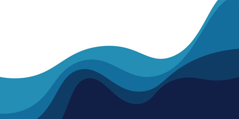 Sea waves layered vector background illustration