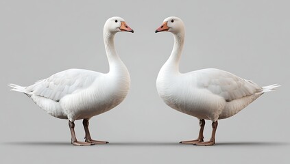 Obraz premium White background, side view of a full-body goose