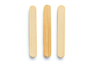 Wooden popsicle sticks isolated on a white background